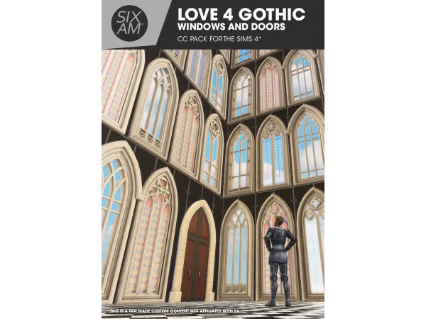 Mix Love for Gothic Windows and Doors ( Pack for ) by SIXAM CC - The Sims 4 Custom Content