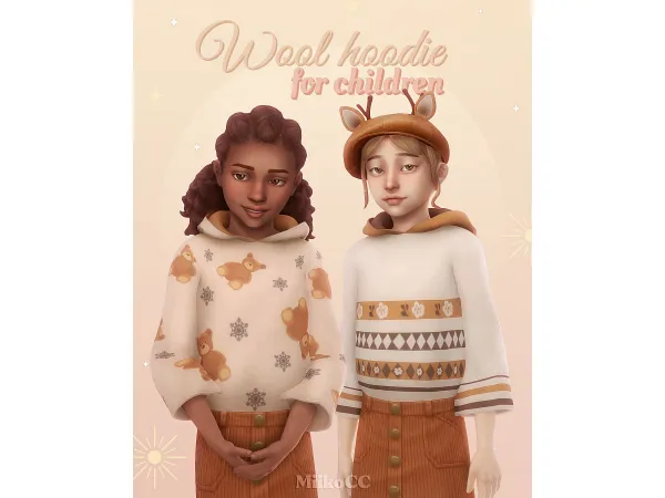 Maxis Match Wool hoodie for children by Miiko - The Sims 4 Custom Content