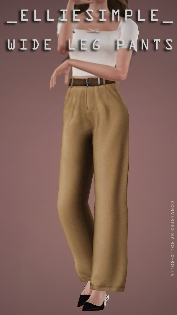 Elliesimple Wide Leg Pants 4t3 by simsfinds - The Sims 3 Custom Content