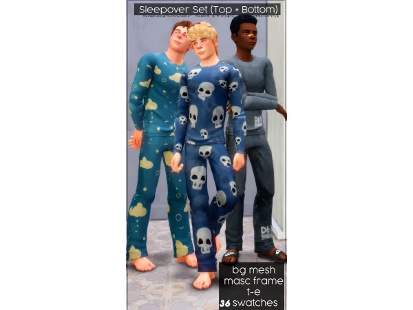 Maxis Match Sleepover Set (top bottom) by CreamLatteDream - The Sims 4 Custom Content