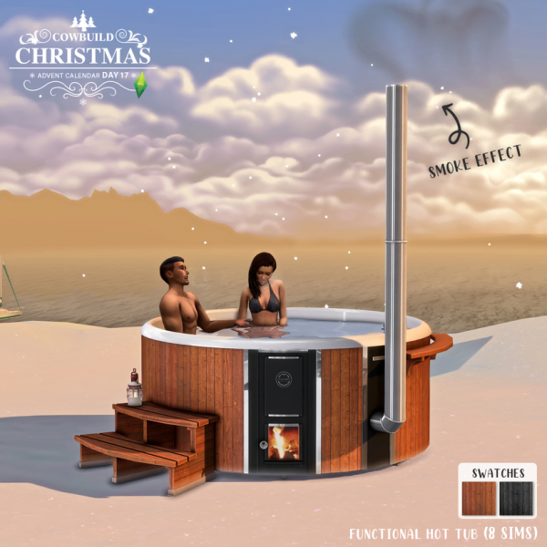 Alpha Skargards Wood burning Hot Tub by cowbuild - The Sims 4 Custom Content