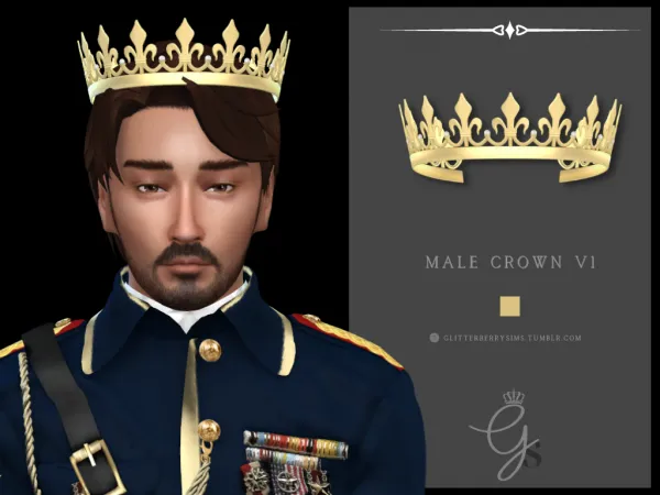 Mix Male Crown by Glitterberry Sims - The Sims 4 Custom Content