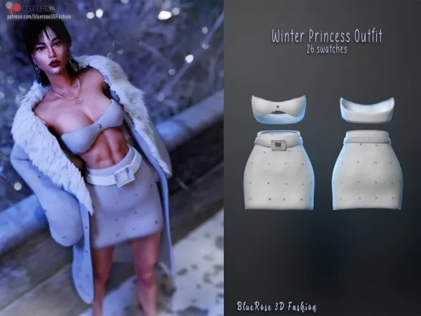 Alpha Winter Princess Outfit BRsims - The Sims 4 Custom Content