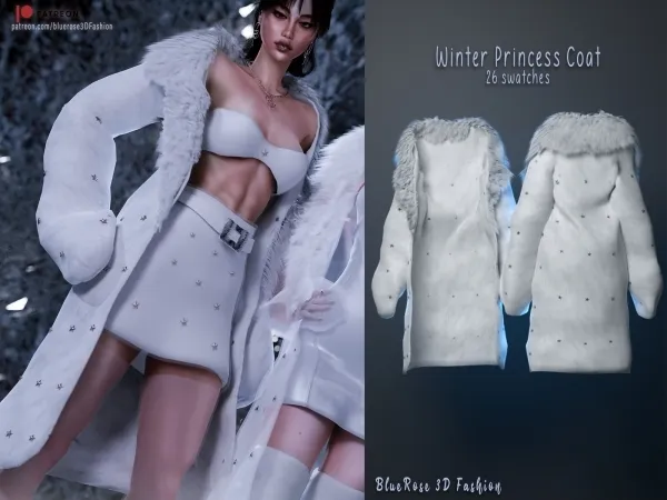 Alpha Winter Princess Coat BRsims - The Sims 4 Custom Content