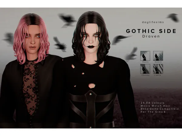 Maxis Match GOTHIC SIDE SET Draven by Daylife Sims - The Sims 4 Custom Content