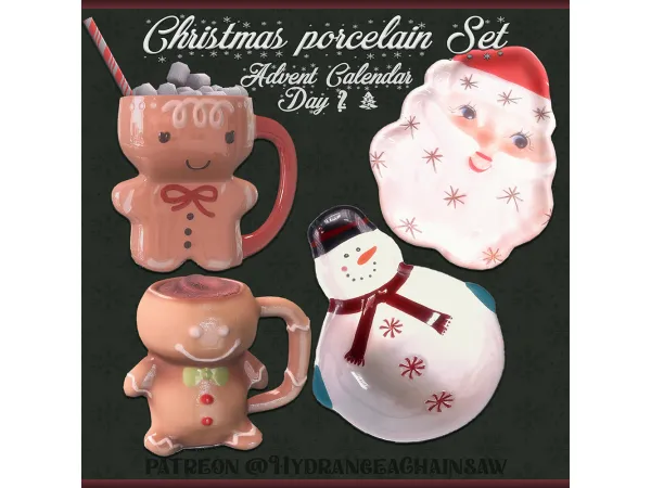 Alpha Day 2 Christmas Porcelain Set - The Sims 4 Custom Content