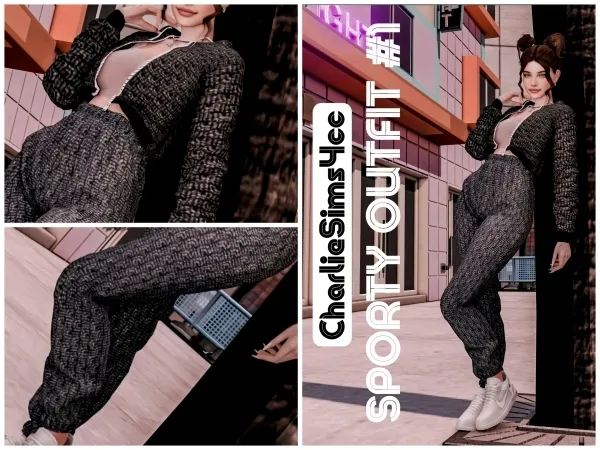 Alpha Sporty Outfit 1 - The Sims 4 Custom Content