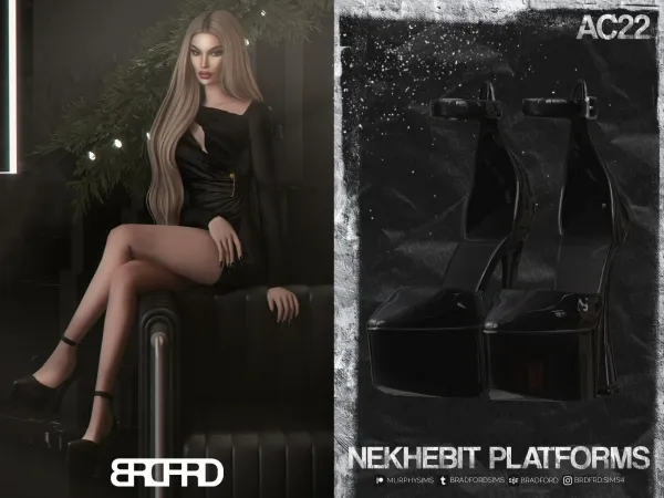 Alpha NEKHEBIT PLATFORM HEELS [AC22 DAY 9] - The Sims 4 Custom Content
