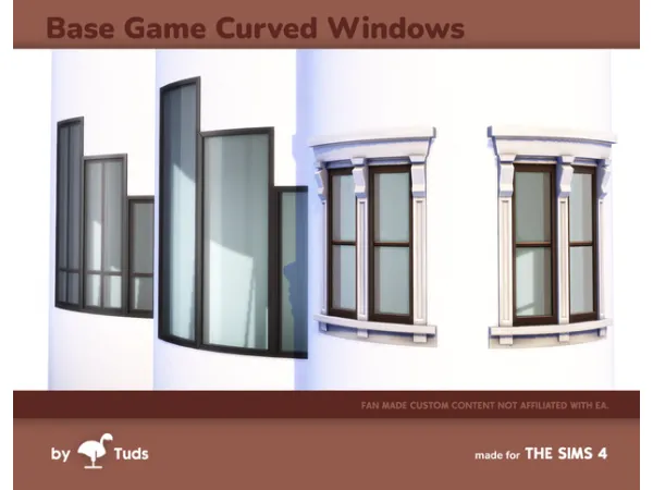 Maxis Match Base Game Curved Windows by TudTuds - The Sims 4 Custom Content