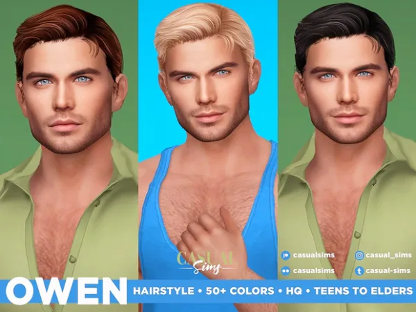 Alpha Owen Hairstyle by casualsims - The Sims 4 Custom Content
