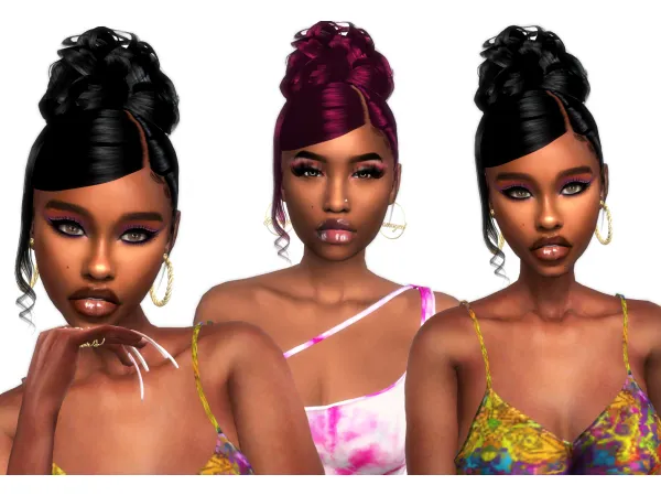 Alpha WAPinspo Hair by XxBlacksims - The Sims 4 Custom Content