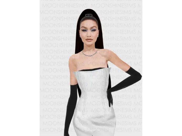 Alpha Gigi Hadid The Met Gala 2021 Look collab Daniel_Sims by moonshinesims - The Sims 4 Custom Content