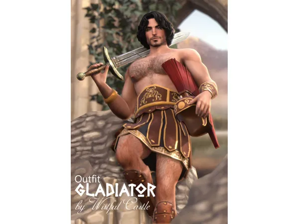 Mix Gladiator Outfit (Set of clothes) by Wistful Castle - The Sims 4 Custom Content