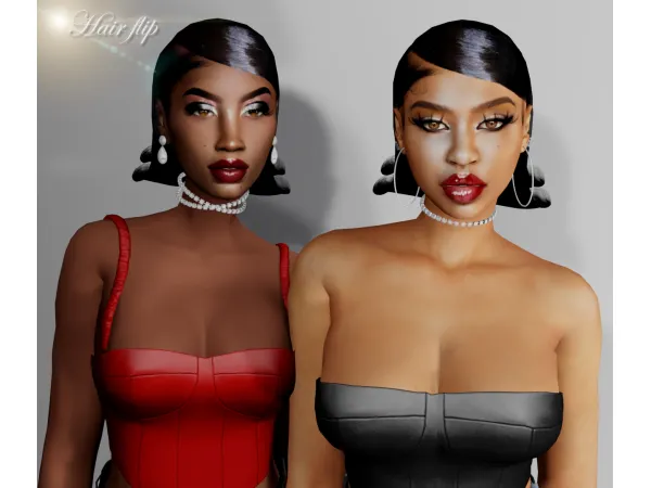 Alpha Adult Hair flip by XxBlacksims - The Sims 4 Custom Content