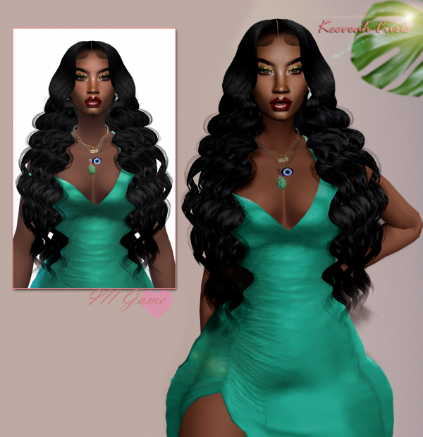 Alpha Keeveah Curls by simsfinds - The Sims 4 Custom Content