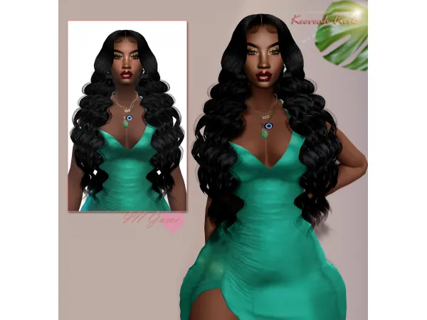 Alpha Keeveah Curls by XxBlacksims - The Sims 4 Custom Content