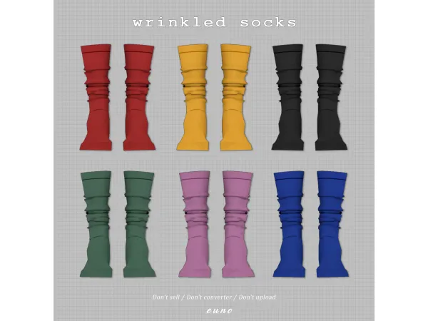 Alpha wrinkled socks by euno sims - The Sims 4 Custom Content