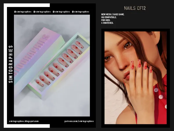 Alpha Nails CF12 - The Sims 4 Custom Content