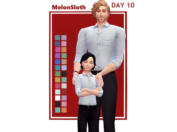 Maxis Match Advent 2022 Day 10 Tucked in Get to work shirt - The Sims 4 Custom Content