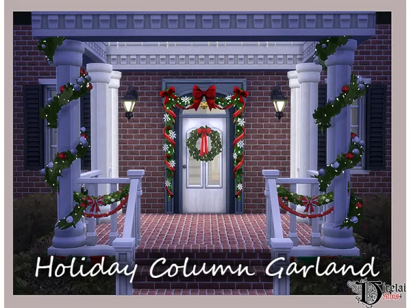 Maxis Match Holiday Column Garland - The Sims 4 Custom Content