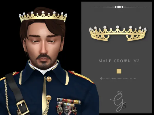 Maxis Match Male Crown 2 by Glitterberry Sims - The Sims 4 Custom Content