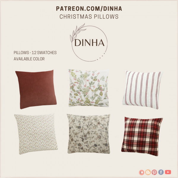 Mix Christmas Pillows GIFT by dinhagamer - The Sims 4 Custom Content