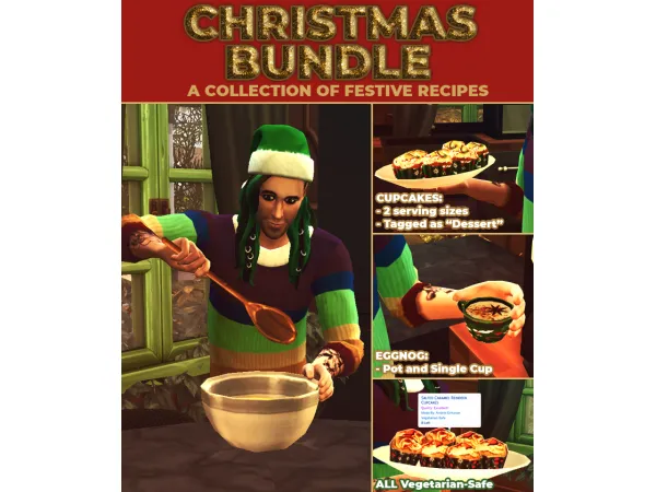Maxis Match Christmas Bundle A Collection of Festive Recipes by Robin - The Sims 4 Custom Content