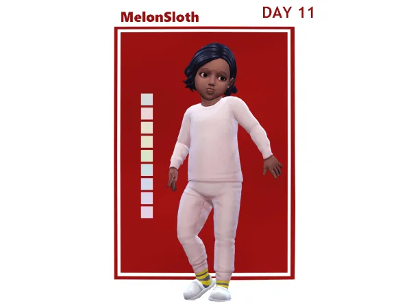 Maxis Match Advent 2022 Day 11 Pastel jammies for toddlers - The Sims 4 Custom Content