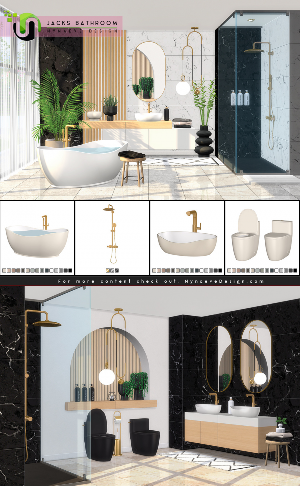 Alpha Jacks Bathroom by simsfinds - The Sims 4 Custom Content