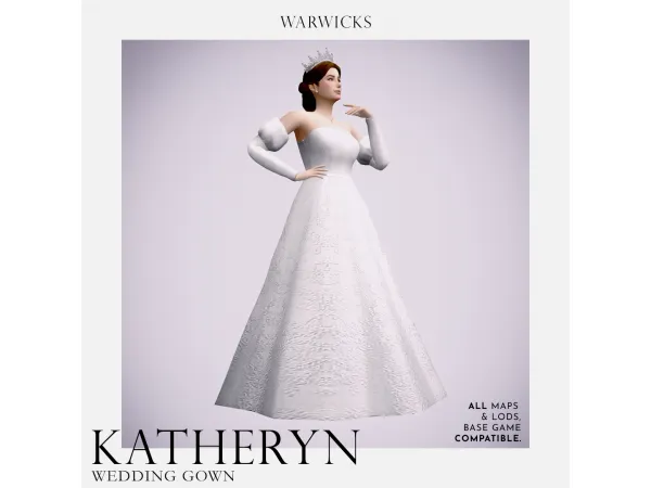 Maxis Match WARWICKS KATHERYN WEDDING GOWN by WARWICKS - The Sims 4 Custom Content