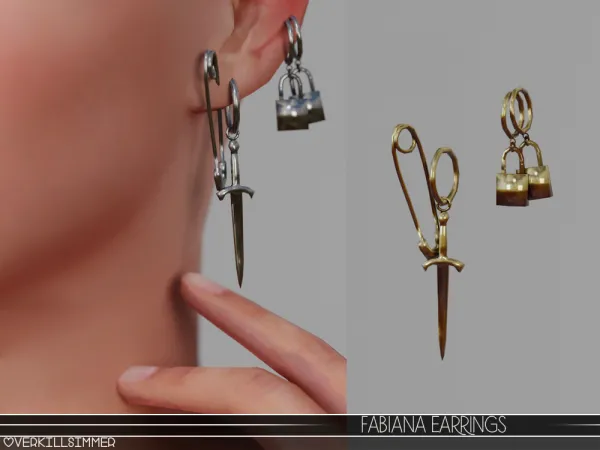 Alpha Fabiana earrings by overkillsimmer - The Sims 4 Custom Content