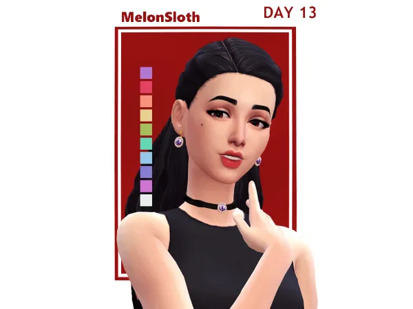Mix Advent 2022 Day 13 Blankett choker and earring set - The Sims 4 Custom Content