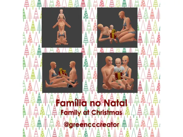Mix Posepack inspired by the exchange of Christmas morning presents - The Sims 4 Custom Content