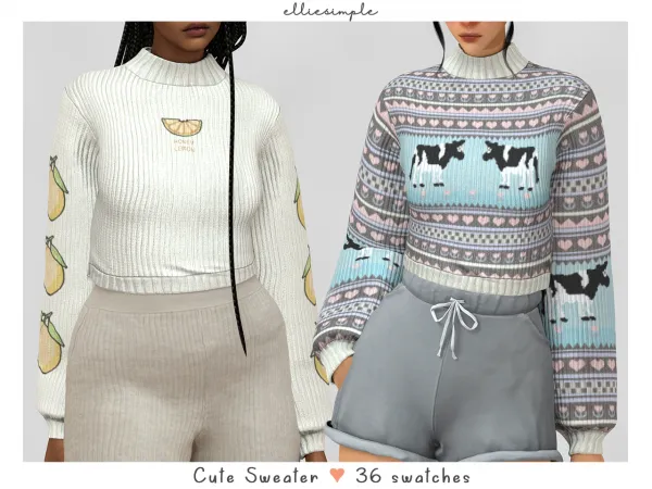 Alpha Elliesimple cute sweater - The Sims 4 Custom Content