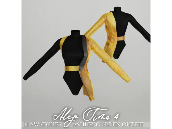 Ashley golden outfit by Alejo Sims 4