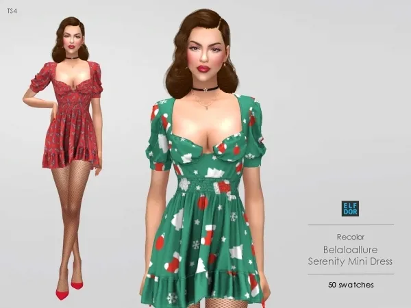 Alpha Belaloallure Serenity Mini Dress RC - The Sims 4 Custom Content
