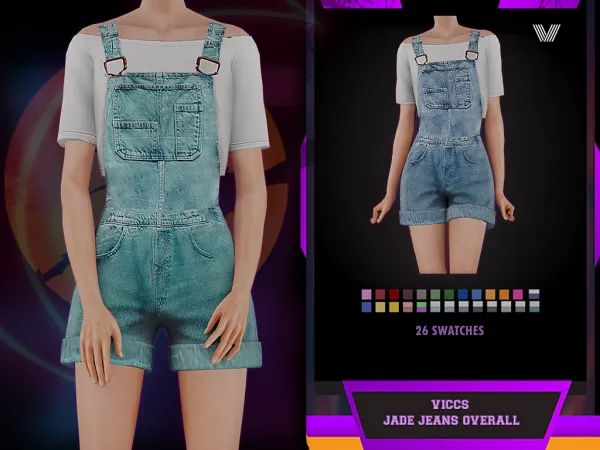 Alpha VICCS_JADE OVERALL - The Sims 4 Custom Content