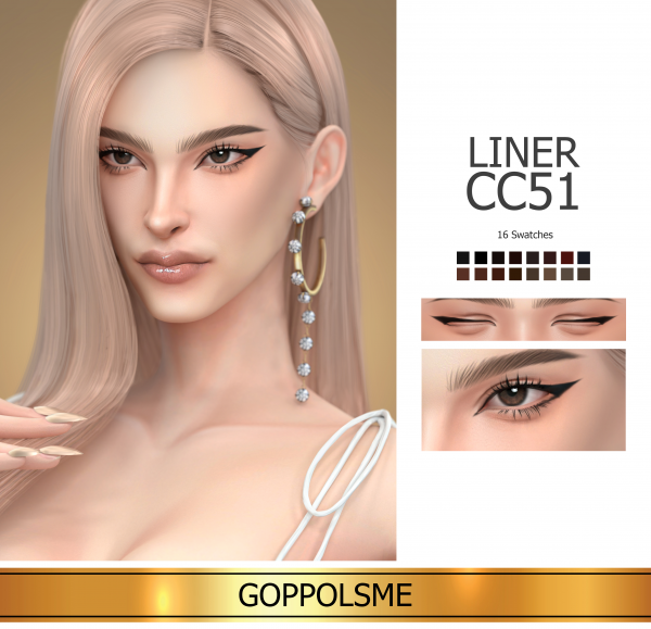 Mix GPME GOLD Liner cc51 by simsfinds - The Sims 4 Custom Content