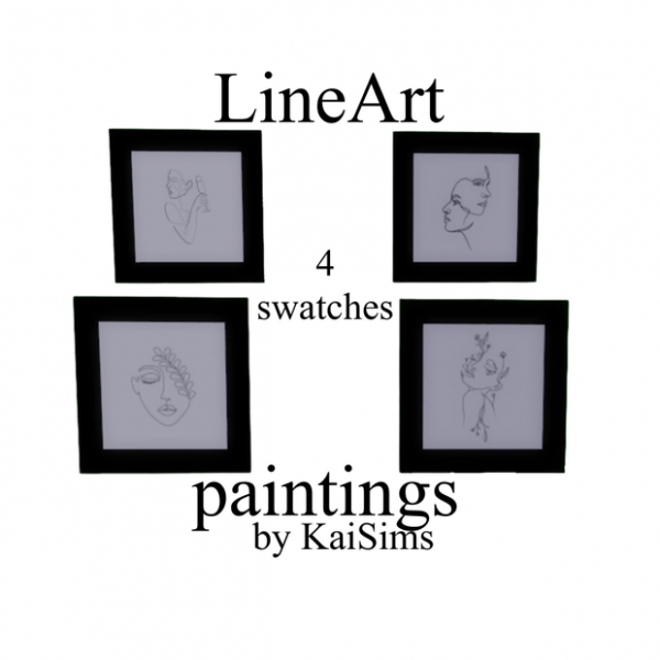 Maxis Match LineArt Paintings by simsfinds - The Sims 4 Custom Content