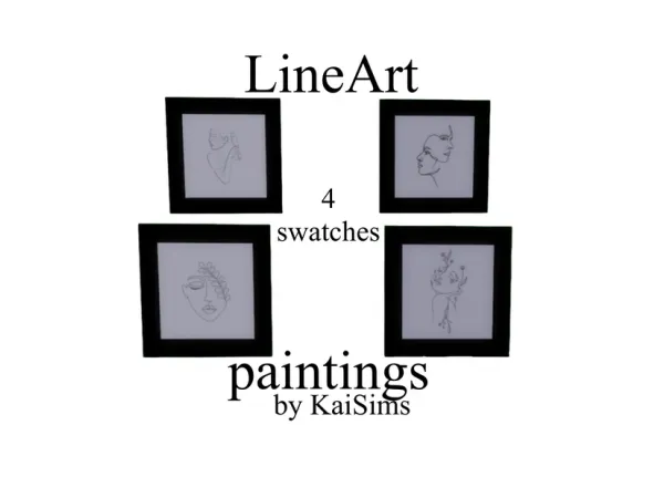 Maxis Match LineArt Paintings by kaisims - The Sims 4 Custom Content