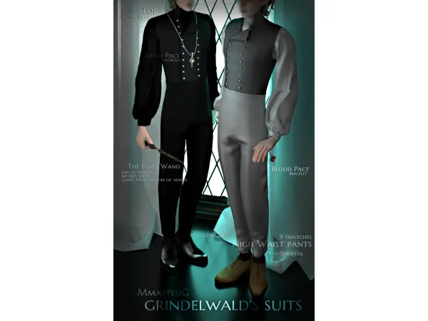 Alpha Grindelwalds suits by mmatteog0808 - The Sims 4 Custom Content
