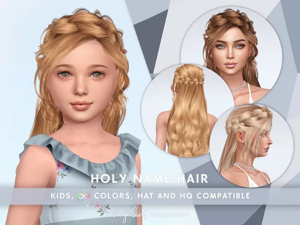 Alpha Holy Name Hair by SonyaSims - The Sims 4 Custom Content