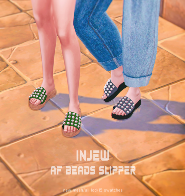 Mix beads slipper by simsfinds - The Sims 4 Custom Content