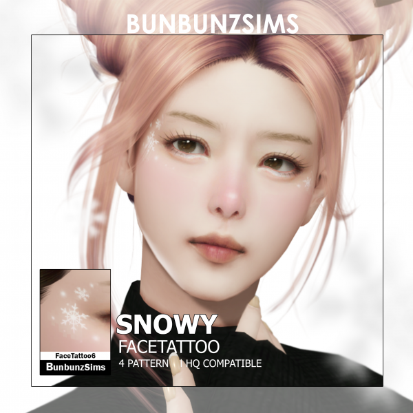 Mix [Special gift] Snowy facetattoo by simsfinds - The Sims 4 Custom Content