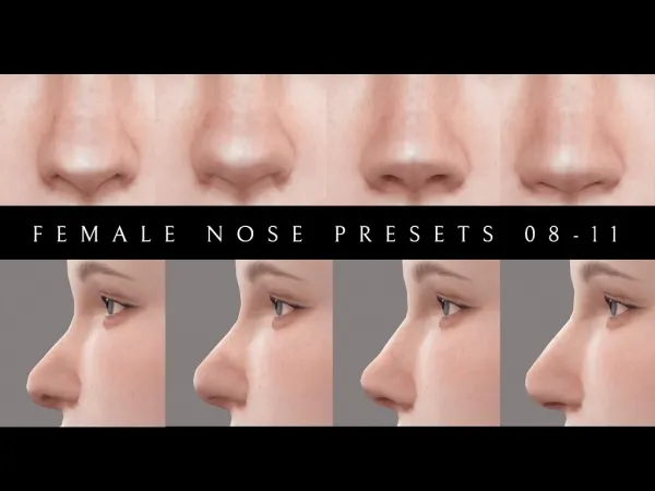 Mix Female Nose Presets 08 11 - The Sims 4 Custom Content