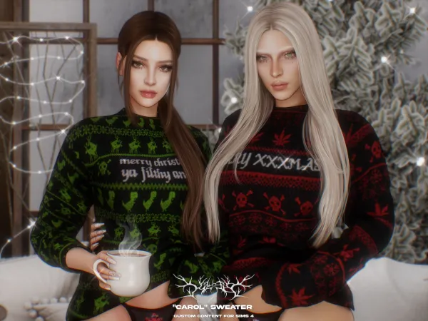 Alpha Klubb Carol Sweater (Gift) - The Sims 4 Custom Content