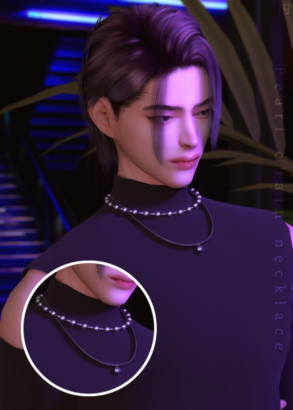 Alpha [Bongddi] Pearl chain necklace by simsfinds - The Sims 4 Custom Content