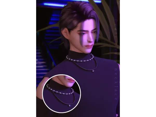 Alpha [Bongddi] Pearl chain necklace - The Sims 4 Custom Content