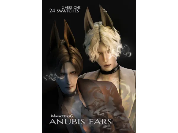 Alpha Anubis Ears Earrings by mmatteog0808 - The Sims 4 Custom Content