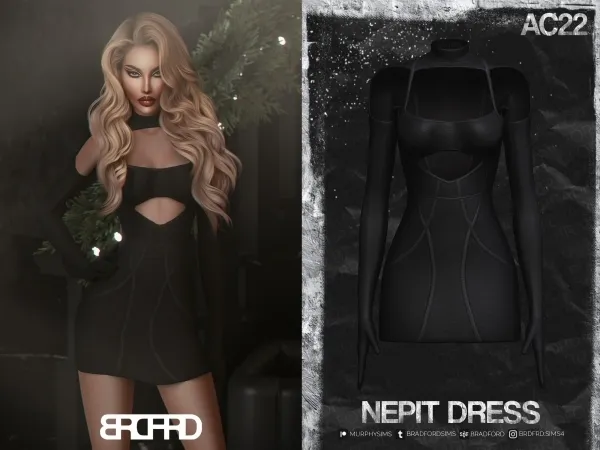 Alpha NEPIT DRESS [AC22 DAY 18] - The Sims 4 Custom Content